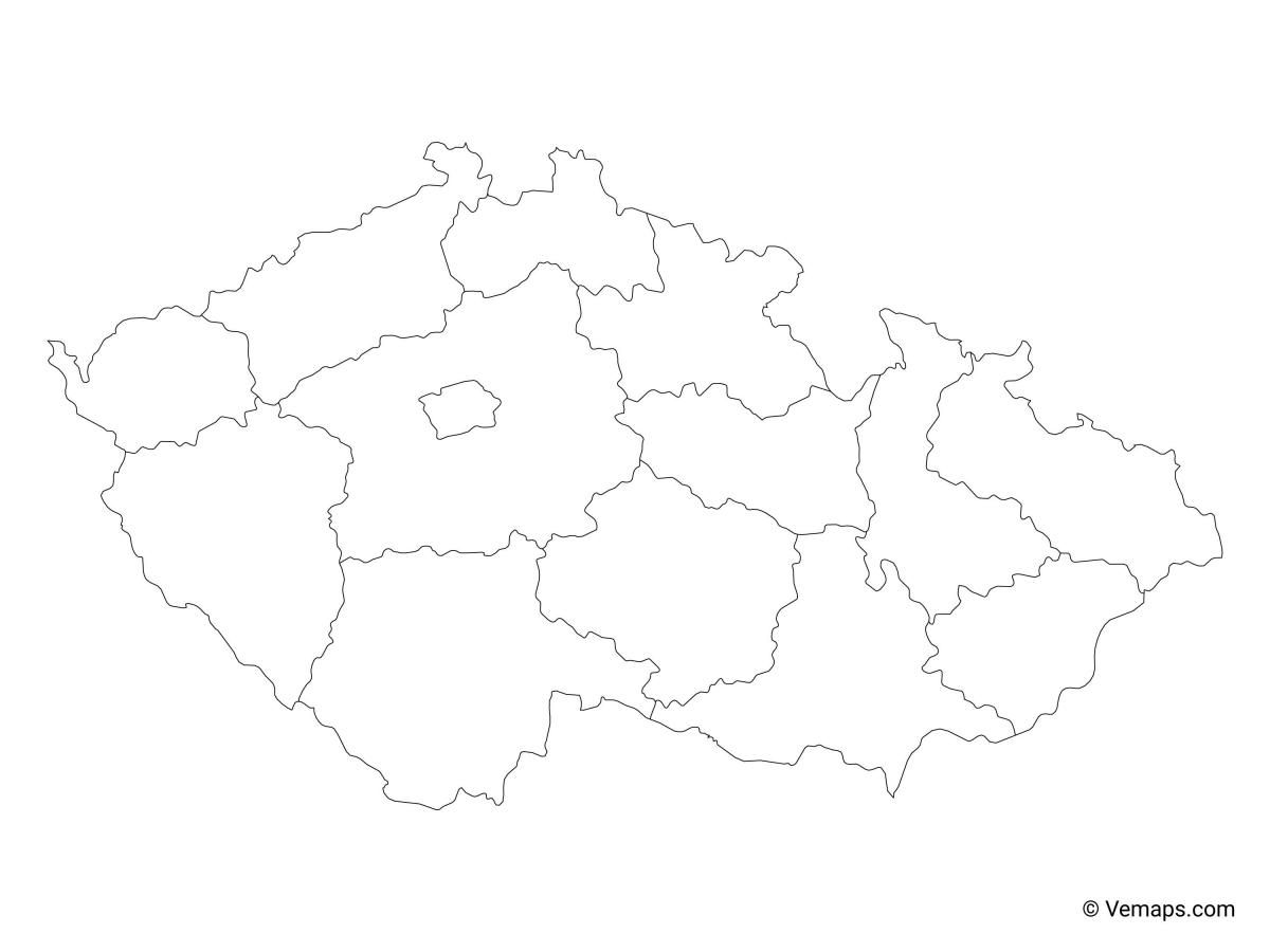 Tsjechische Republiek (Tsjecho-Slowakije) contourenkaart